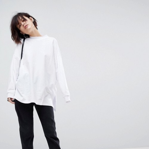 Tops - ASOS White Oversized slouchy white sweatshirt